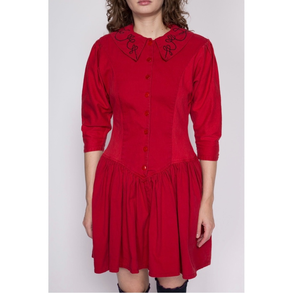 Vintage 1980s Red Sailor Dress